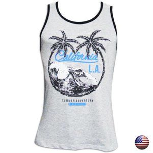 URBAN X MEN'S CALIFORNIA L.A BEACH GRAY TANK TOP L